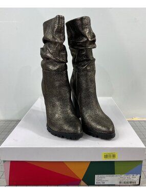 Katy Perry Women’s Raina Metallic Slouchy Mid-Calf Boots Sz. 8 New